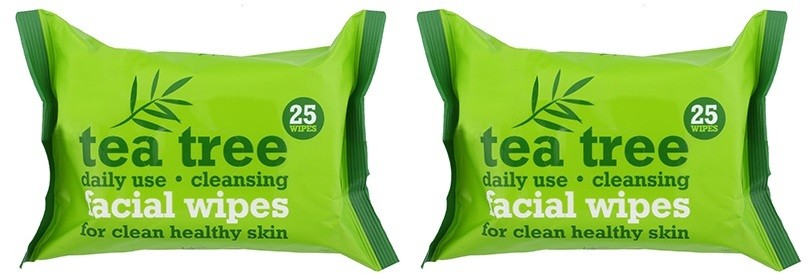 Tea Tree Facial Wipes tisztító törlőkendő az arcra  2× 25 db