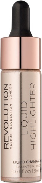 Makeup Revolution Liquid Highlighter folyékony bőrélénkítő árnyalat Liquid Champagne 18 ml