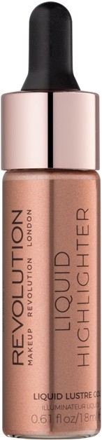 Makeup Revolution Liquid Highlighter folyékony bőrélénkítő árnyalat Liquid Lustre Gold 18 ml