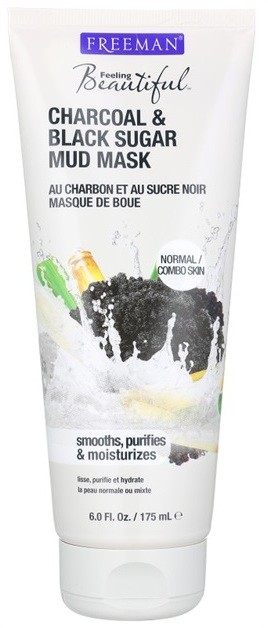 Freeman Feeling Beautiful iszapos maszk normál és kombinált bőrre Charcoal & Black Sugar  175 ml