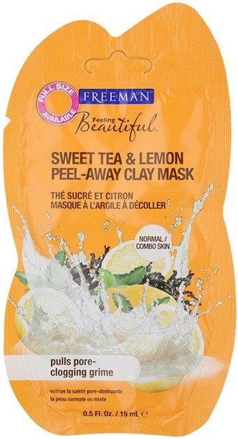Freeman Feeling Beautiful arcmaszk agyagból parabénmentes Sweet Tea & Lemon  15 ml