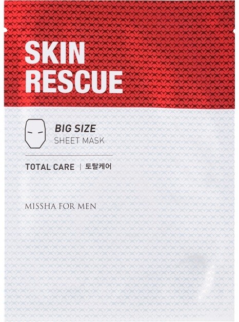 Missha For Men Skin Rescue szövet arcmaszk a ráncok ellen uraknak  23 g