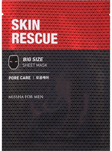 Missha For Men Skin Rescue szövet arcmaszk tisztító hatással uraknak  25 g