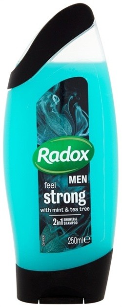 Radox Men Feel Strong tusfürdő gél és sampon 2 in 1 Mint & Tea Tree 250 ml