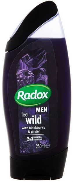 Radox Men Feel Wild tusfürdő gél és sampon 2 in 1 Blackberry & Ginger 250 ml