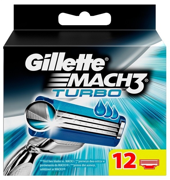 Gillette Mach 3 Turbo tartalék pengék 12 Ks