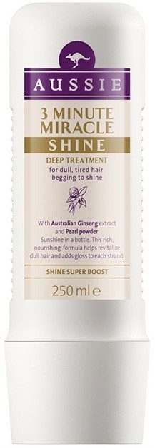 Aussie Miracle Shine 3 percek maszk a zsíros és fáradt hajra  250 ml