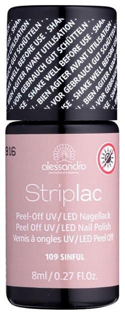 Alessandro Striplac lehúzható UV/LED körömlakk árnyalat 109 Sinful 8 ml