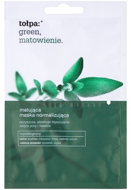 Tołpa Green Matt normalizáló arcmaszk matt hatással  2 x 6 ml