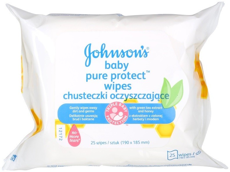 Johnson's Baby Pure Protect nedves törlőkendő gyerekeknek  25 db