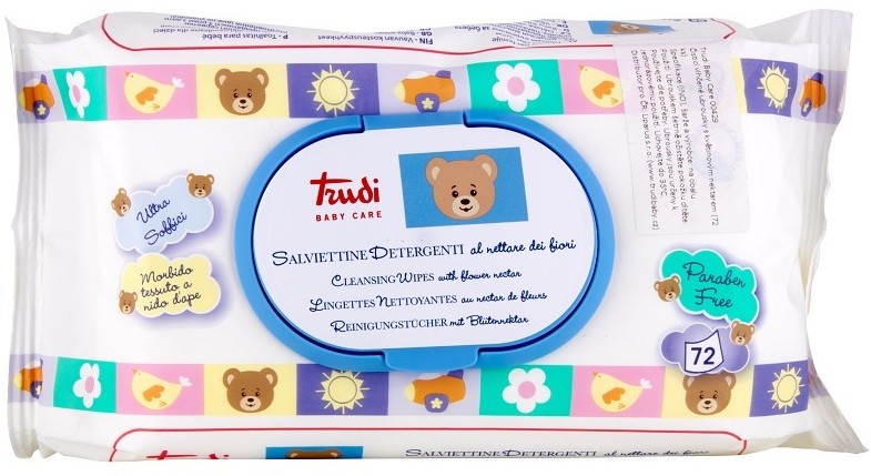 Trudi Baby Care tisztító nedves kendők virág nektárral  72 db