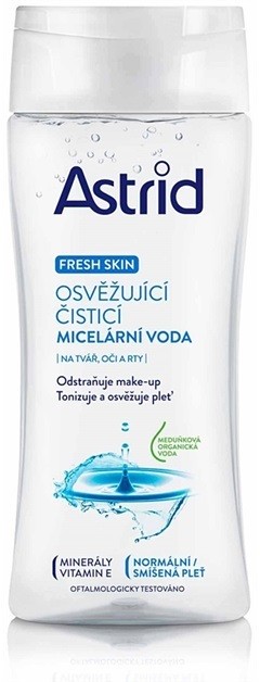 Astrid Fresh Skin felfrissítő tisztító micelláris víz  200 ml