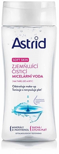 Astrid Soft Skin bőrpuhító és tisztító micelláris víz  200 ml