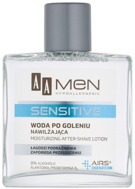 AA Cosmetics Men Sensitive borotválkozás utáni arcvíz hidratáló hatással  100 ml