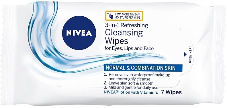 Nivea 3in1 Refreshing frissítő tisztító papírtörlők  7 db