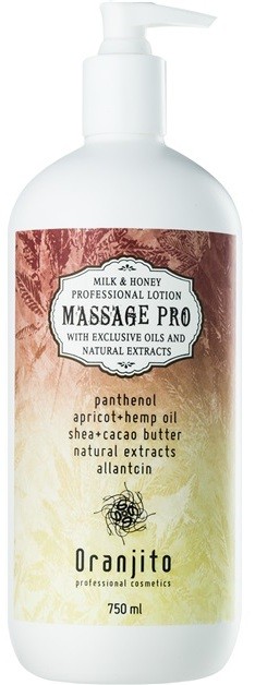 Oranjito Massage Pro masszázstej tejjel és mézzel  750 ml