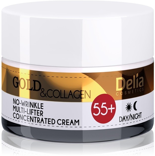 Delia Cosmetics Gold & Collagen 55+ ránctalanító krém lifting hatással  50 ml