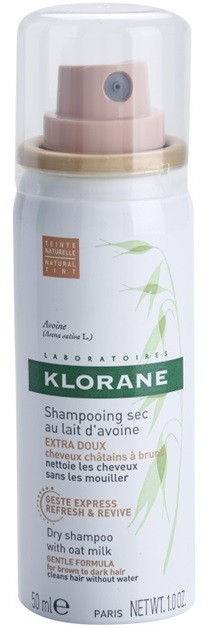 Klorane Oat Milk száraz sampon a barna és sötét árnyalatú hajra  50 ml