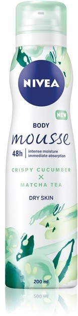 Nivea Crispy Cucumber & Matcha Tea frissítő test hab az intenzív hidratálásért  200 ml