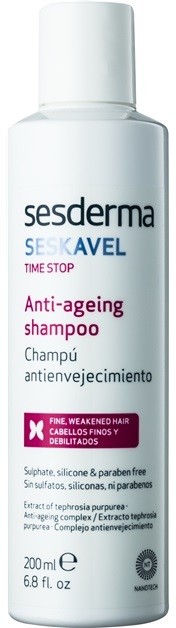 Sesderma Seskavel Time Stop revitalizáló sampon az öregedő haj tünetei ellen  200 ml