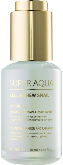Missha Super Aqua Cell Renew Snail regeneráló arcszérum csigakivonattal  30 ml
