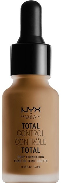 NYX Professional Makeup Total Control folyékony make-up pipettával árnyalat 18 Deep Sable 13 ml