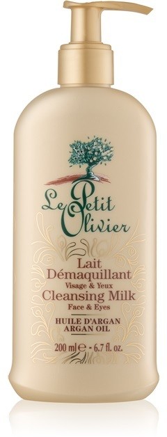 Le Petit Olivier Argan Oil tisztító és sminkeltávolító tej az arcra és a szemekre  200 ml