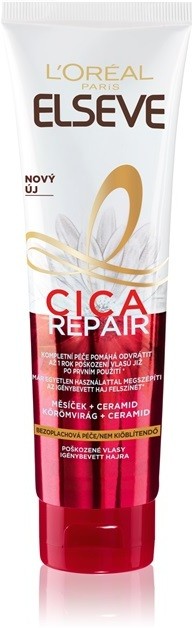L'Oréal Paris Elseve Total Repair 5 Cica Repair öblítést nem igénylő krém a károsult hajra  150 ml
