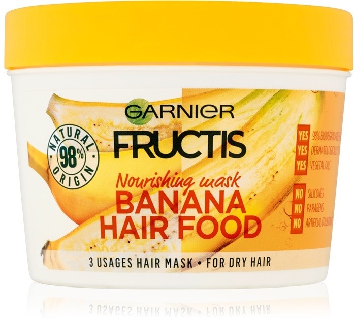 Garnier Fructis Banana Hair Food tápláló maszk száraz hajra  390 ml