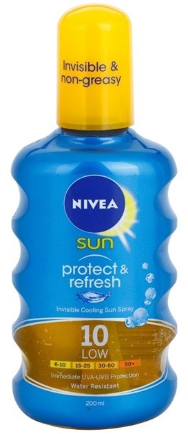 Nivea Sun Protect & Refresh láthatatlan napozó spray SPF 10  200 ml