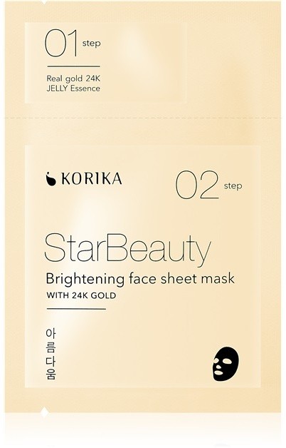 KORIKA StarBeauty fehérítő gézmaszk 24 karátos arannyal 3 g + 25 g