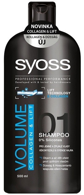 Syoss Volume Collagen & Lift sampon finom és lesimuló hajra  500 ml