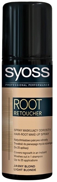 Syoss Root Retoucher tonizáló festék a lenőtt hajra spray -ben árnyalat Light Blonde 120 ml