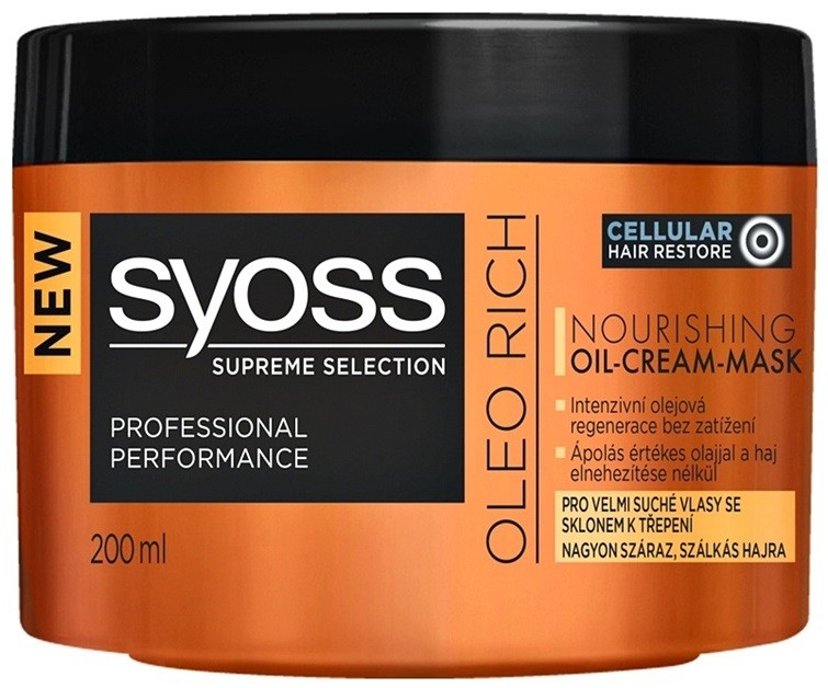 Syoss Supreme Selection Oleo Rich tápláló hajmaszk  200 ml