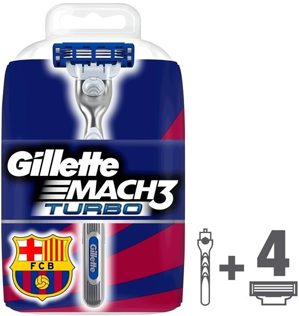 Gillette Mach 3 Turbo FCBarcelona borotva tartalék pengék 4 db