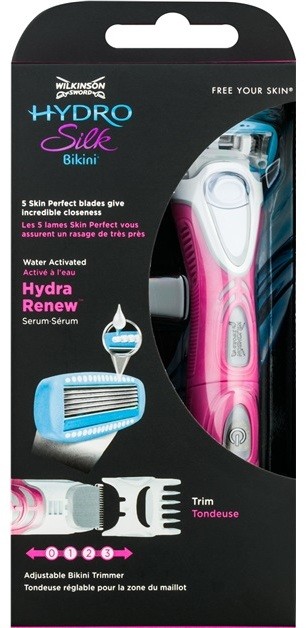 Wilkinson Sword Hydro Silk borotva gép + vízálló trimmer a bikini területre 2 az 1-ben + akkumulátor