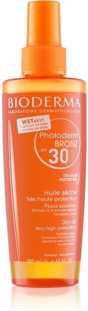 Bioderma Photoderm Bronz védő száraz olaj spray változatban SPF 30  200 ml