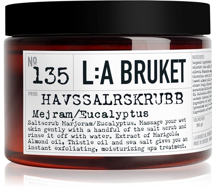 L:A Bruket Body test peeling majoranna és eukaliptusz kivonattal  350 g