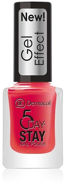 Dermacol 5 Day Stay körömlakk géles hatással árnyalat 28 Moulin Rouge 12 ml