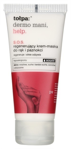 Tołpa Dermo Mani Help SOS regeneráló krém - maszk kézre és körmökre  60 ml