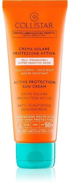 Collistar Sun Protection védőkrém napozásra SPF 50+  100 ml