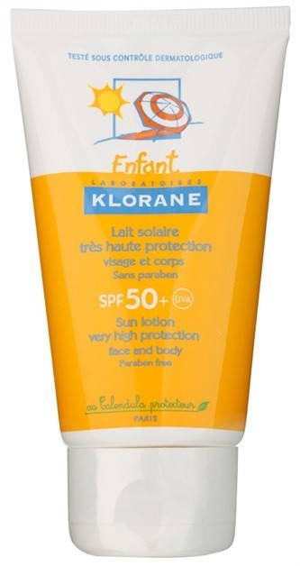 Klorane Kids  védő tej a testre és az arcbőrre SPF 50+  75 ml