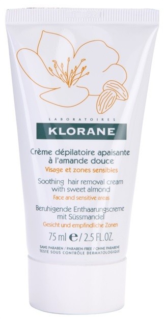 Klorane Hygiene et Soins du Corps nyugtató depiláló krém az arcra és az érzékeny részekre  75 ml