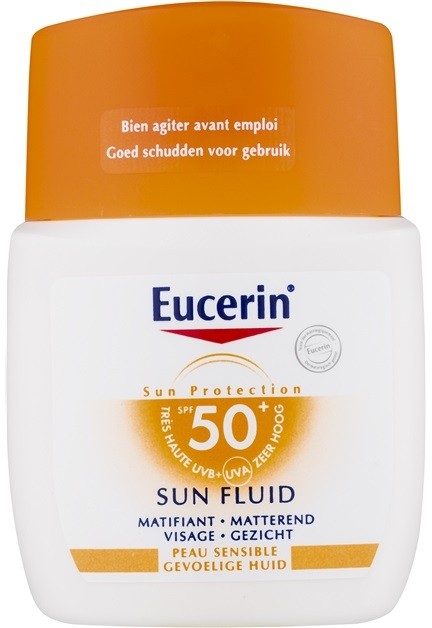 Eucerin Sun Sensitive Protect védő és mattító fluid arcra SPF 50+  50 ml