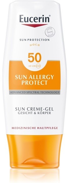 Eucerin Sun Allergy Protect védő krémes gél nap által kiváltott allergiás reakciók ellen SPF 50  150 ml