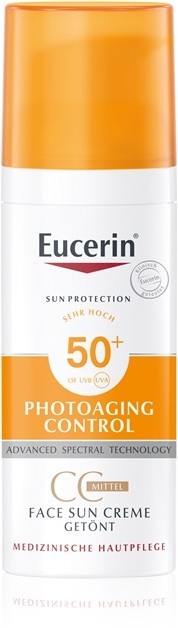 Eucerin Sun Photoaging Control CC napvédő krém  SPF 50+ árnyalat Medium  50 ml