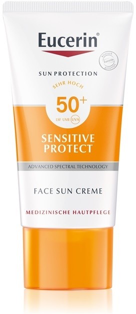 Eucerin Sun Sensitive Protect védőkrém az egész arcra SPF 50+  50 ml