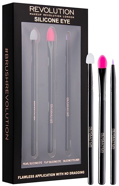 Makeup Revolution Silicone Eye szilikonos ecset szett szemre  3 db