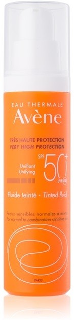 Avène Sun Sensitive színezett védő folyadék a normál és vegyes bőrre SPF 50+  50 ml