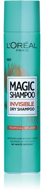 L’Oréal Paris Magic Shampoo Tropical Splash  szárazsampon, amely nem hagy fehér nyomokat  200 ml